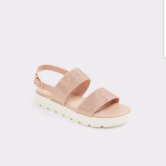 aldo rose gold platform sandals